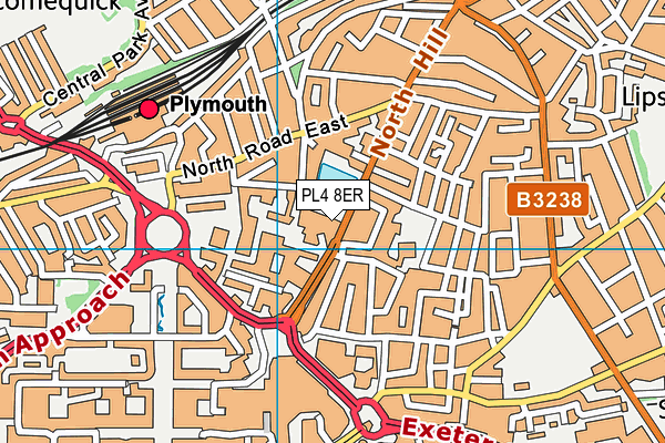 PL4 8ER map - OS VectorMap District (Ordnance Survey)