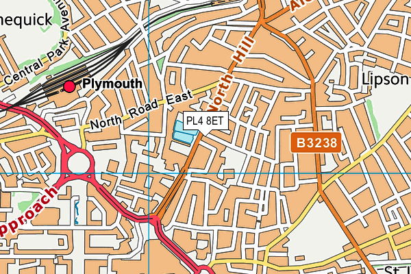 PL4 8ET map - OS VectorMap District (Ordnance Survey)