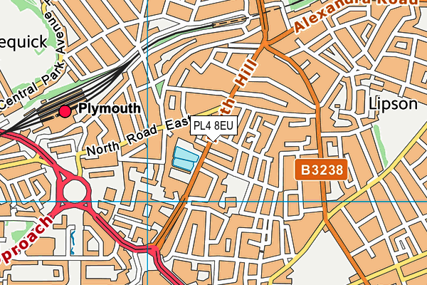 PL4 8EU map - OS VectorMap District (Ordnance Survey)