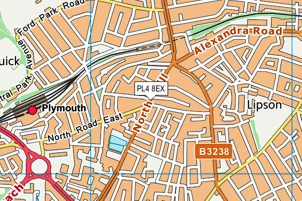 PL4 8EX map - OS VectorMap District (Ordnance Survey)