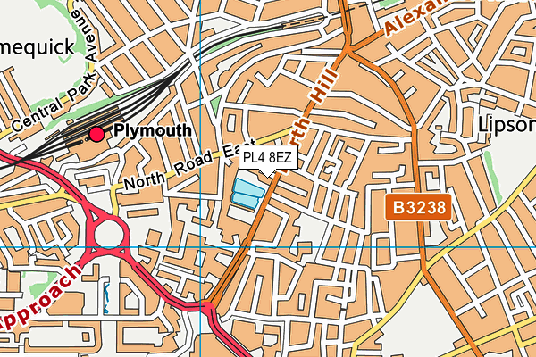 PL4 8EZ map - OS VectorMap District (Ordnance Survey)