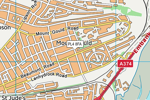 PL4 8FA map - OS VectorMap District (Ordnance Survey)