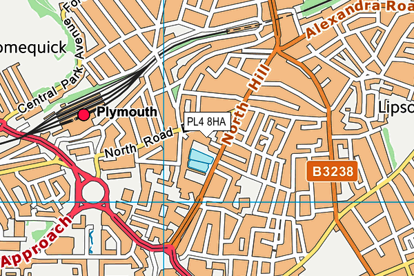 PL4 8HA map - OS VectorMap District (Ordnance Survey)