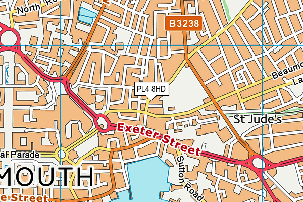 PL4 8HD map - OS VectorMap District (Ordnance Survey)