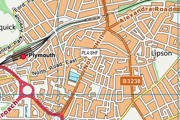 PL4 8HF map - OS VectorMap District (Ordnance Survey)