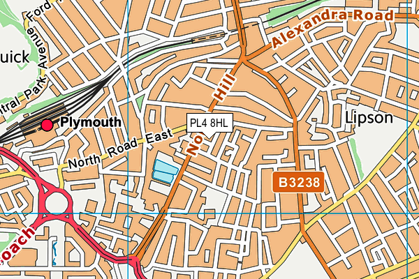 PL4 8HL map - OS VectorMap District (Ordnance Survey)