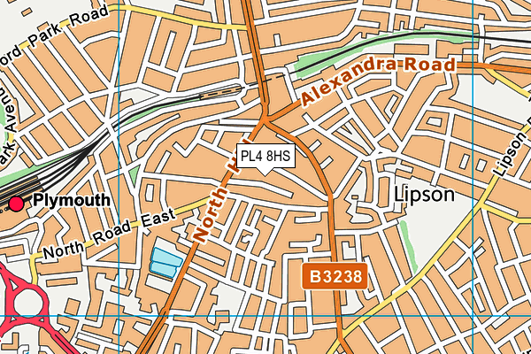 PL4 8HS map - OS VectorMap District (Ordnance Survey)