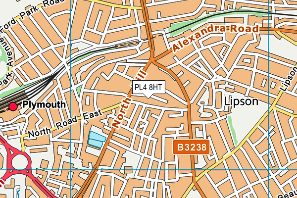 PL4 8HT map - OS VectorMap District (Ordnance Survey)