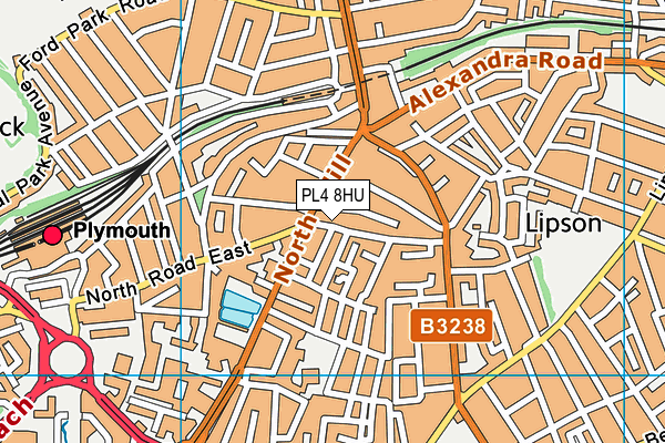 PL4 8HU map - OS VectorMap District (Ordnance Survey)