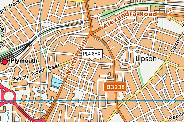 PL4 8HX map - OS VectorMap District (Ordnance Survey)