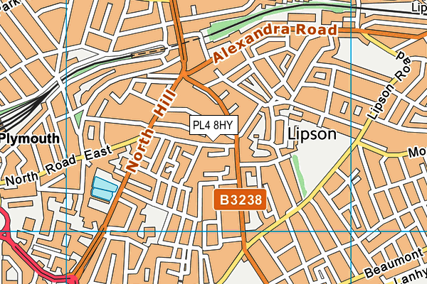 PL4 8HY map - OS VectorMap District (Ordnance Survey)