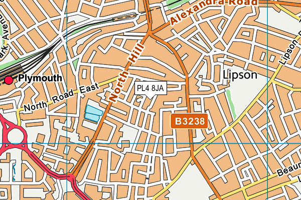 PL4 8JA map - OS VectorMap District (Ordnance Survey)