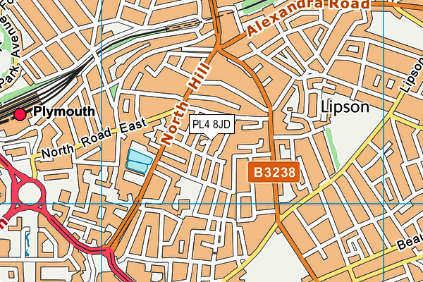 PL4 8JD map - OS VectorMap District (Ordnance Survey)
