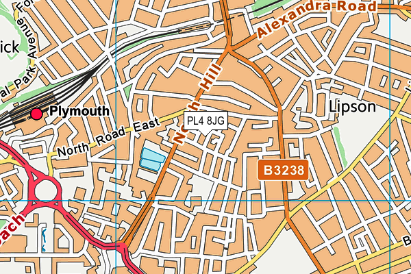 PL4 8JG map - OS VectorMap District (Ordnance Survey)