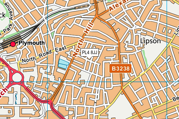 PL4 8JJ map - OS VectorMap District (Ordnance Survey)