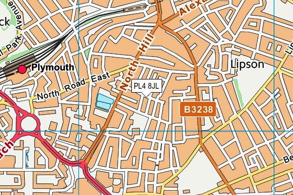 PL4 8JL map - OS VectorMap District (Ordnance Survey)