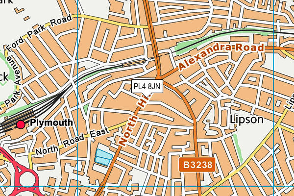 PL4 8JN map - OS VectorMap District (Ordnance Survey)