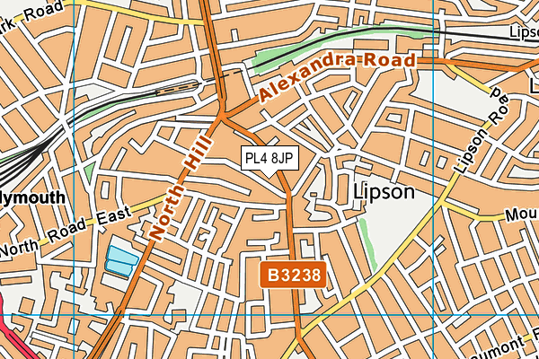 PL4 8JP map - OS VectorMap District (Ordnance Survey)
