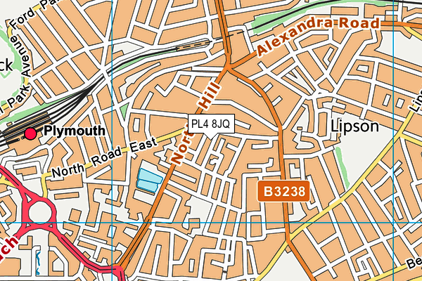 PL4 8JQ map - OS VectorMap District (Ordnance Survey)