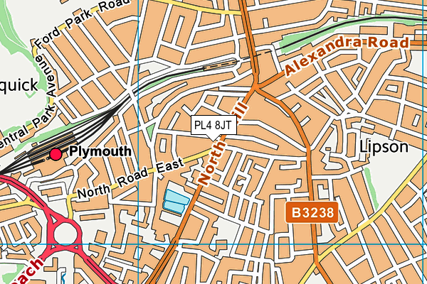 PL4 8JT map - OS VectorMap District (Ordnance Survey)