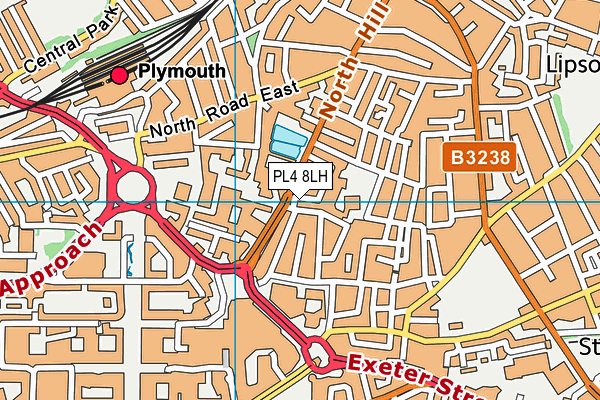 PL4 8LH map - OS VectorMap District (Ordnance Survey)