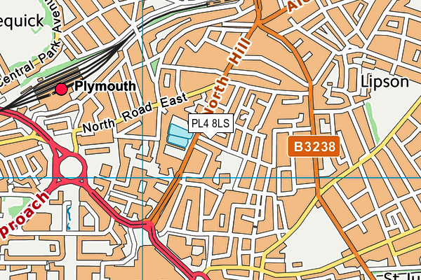 PL4 8LS map - OS VectorMap District (Ordnance Survey)