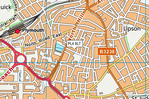 PL4 8LT map - OS VectorMap District (Ordnance Survey)