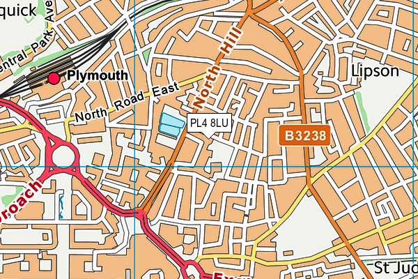 PL4 8LU map - OS VectorMap District (Ordnance Survey)