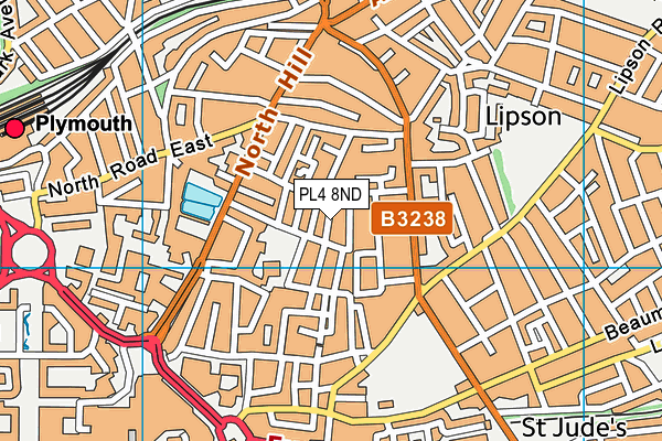 PL4 8ND map - OS VectorMap District (Ordnance Survey)