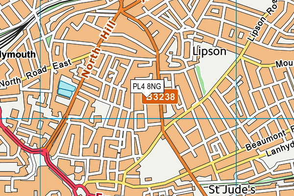 PL4 8NG map - OS VectorMap District (Ordnance Survey)