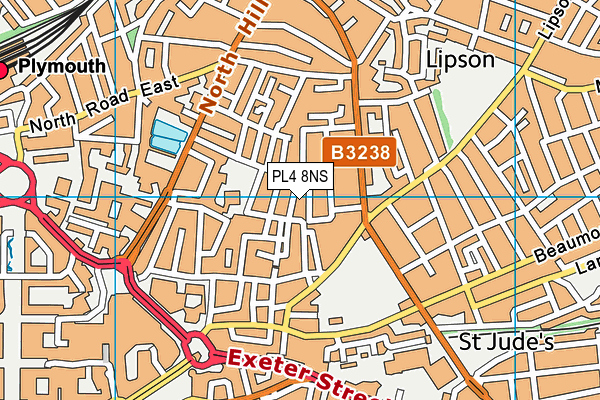 PL4 8NS map - OS VectorMap District (Ordnance Survey)