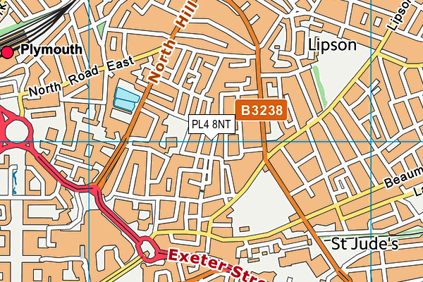 PL4 8NT map - OS VectorMap District (Ordnance Survey)