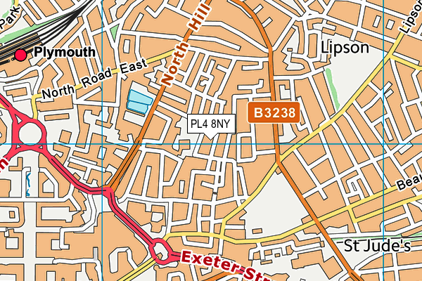 PL4 8NY map - OS VectorMap District (Ordnance Survey)