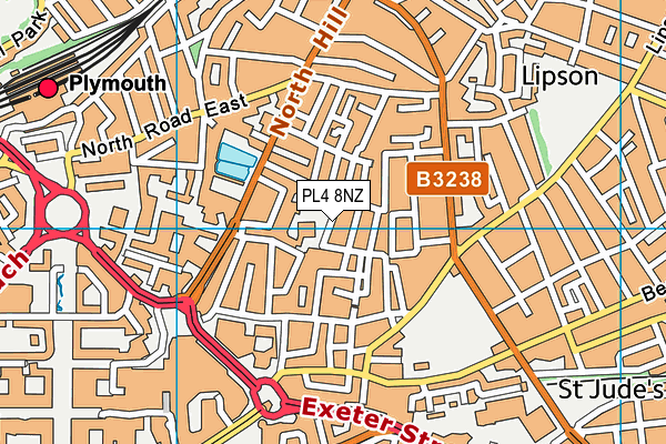 PL4 8NZ map - OS VectorMap District (Ordnance Survey)