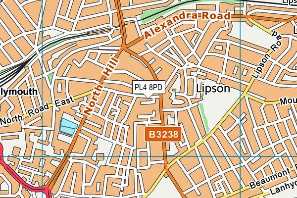 PL4 8PD map - OS VectorMap District (Ordnance Survey)