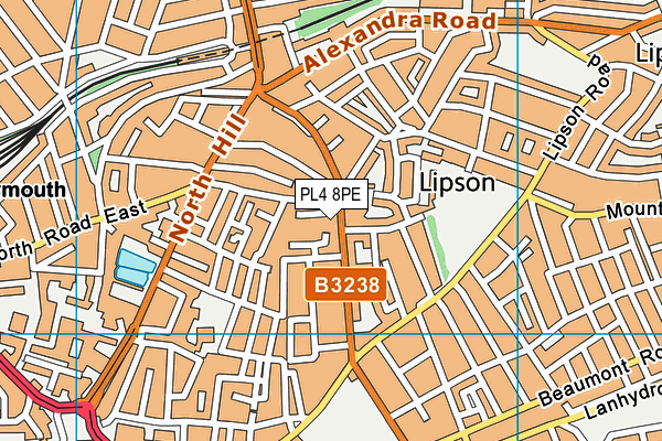 PL4 8PE map - OS VectorMap District (Ordnance Survey)