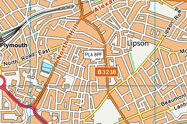 PL4 8PF map - OS VectorMap District (Ordnance Survey)