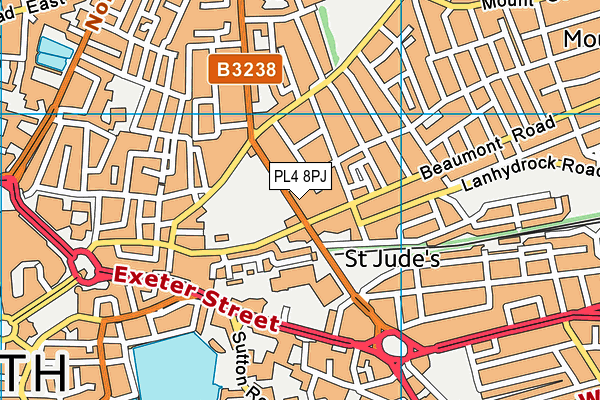 PL4 8PJ map - OS VectorMap District (Ordnance Survey)