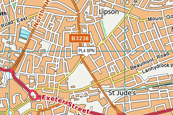PL4 8PN map - OS VectorMap District (Ordnance Survey)