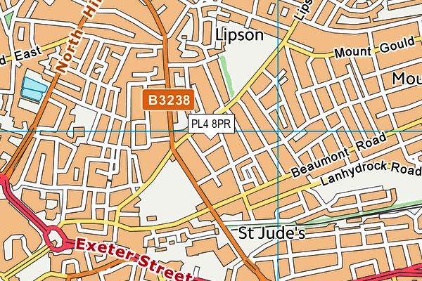 PL4 8PR map - OS VectorMap District (Ordnance Survey)