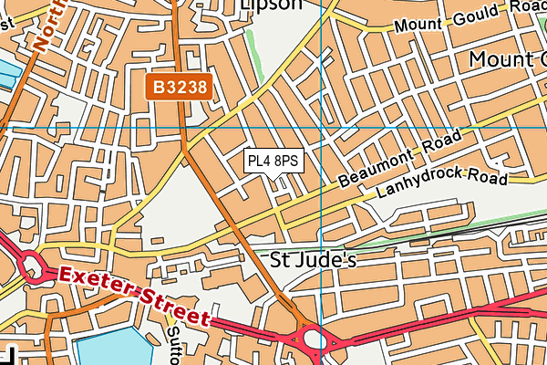 PL4 8PS map - OS VectorMap District (Ordnance Survey)