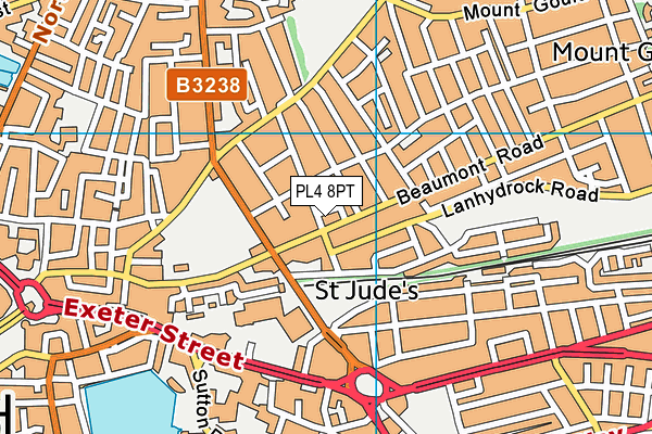 PL4 8PT map - OS VectorMap District (Ordnance Survey)