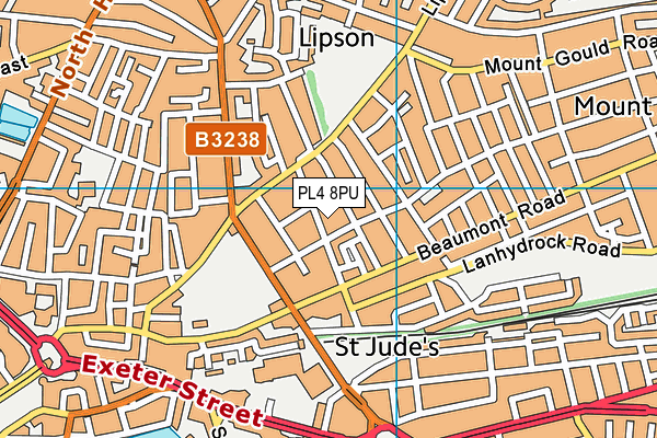 PL4 8PU map - OS VectorMap District (Ordnance Survey)