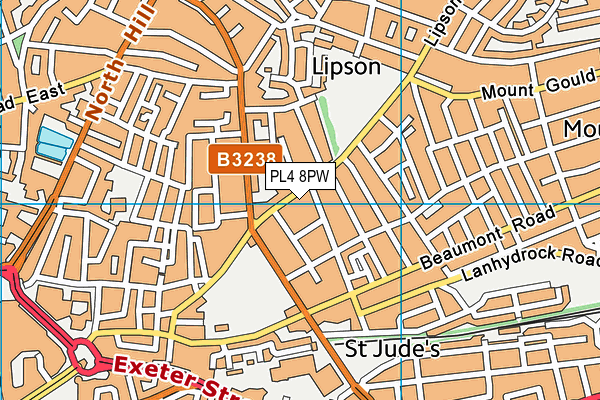 PL4 8PW map - OS VectorMap District (Ordnance Survey)