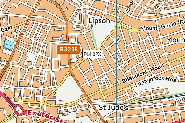 PL4 8PX map - OS VectorMap District (Ordnance Survey)