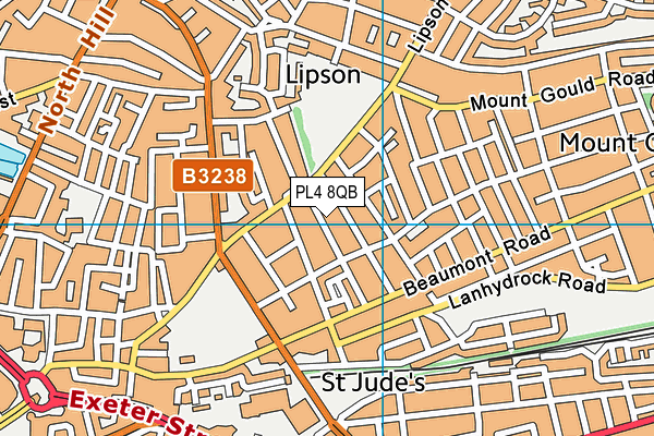PL4 8QB map - OS VectorMap District (Ordnance Survey)