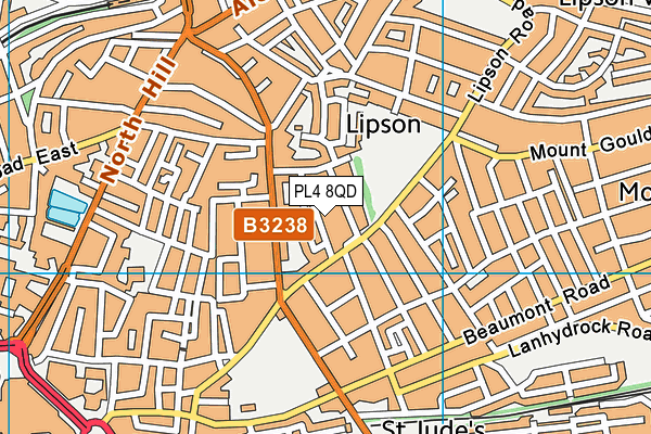 PL4 8QD map - OS VectorMap District (Ordnance Survey)