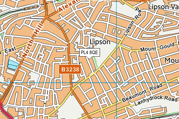 PL4 8QE map - OS VectorMap District (Ordnance Survey)