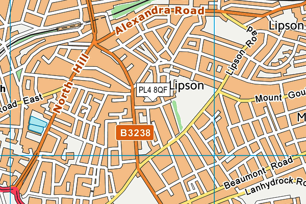 PL4 8QF map - OS VectorMap District (Ordnance Survey)