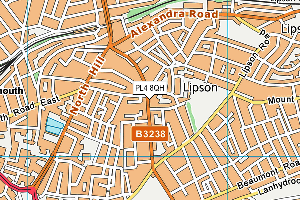 PL4 8QH map - OS VectorMap District (Ordnance Survey)
